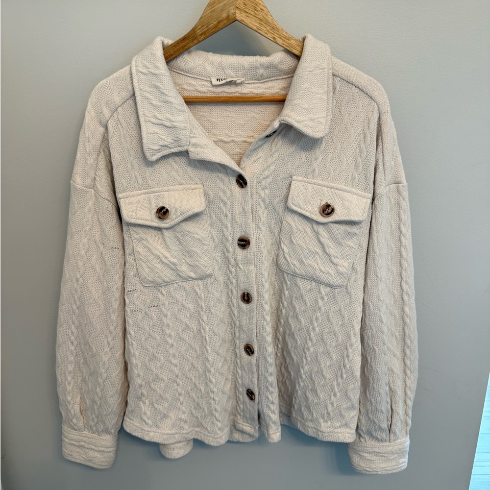 Women's Cream Button-Up Top